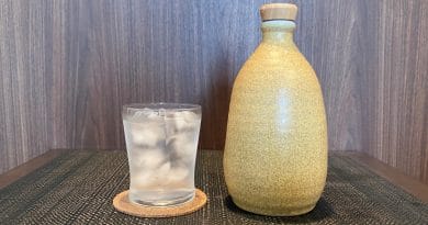 shochu bottle and glass