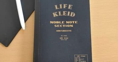 life noble notebook with ballpoint pens and file
