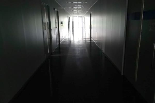 dark hospital corridor