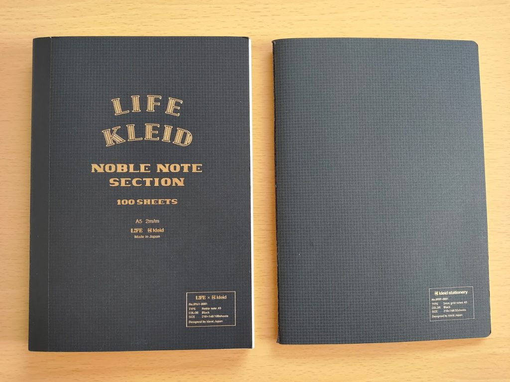design comparison between kleid notebook and life noble notebook