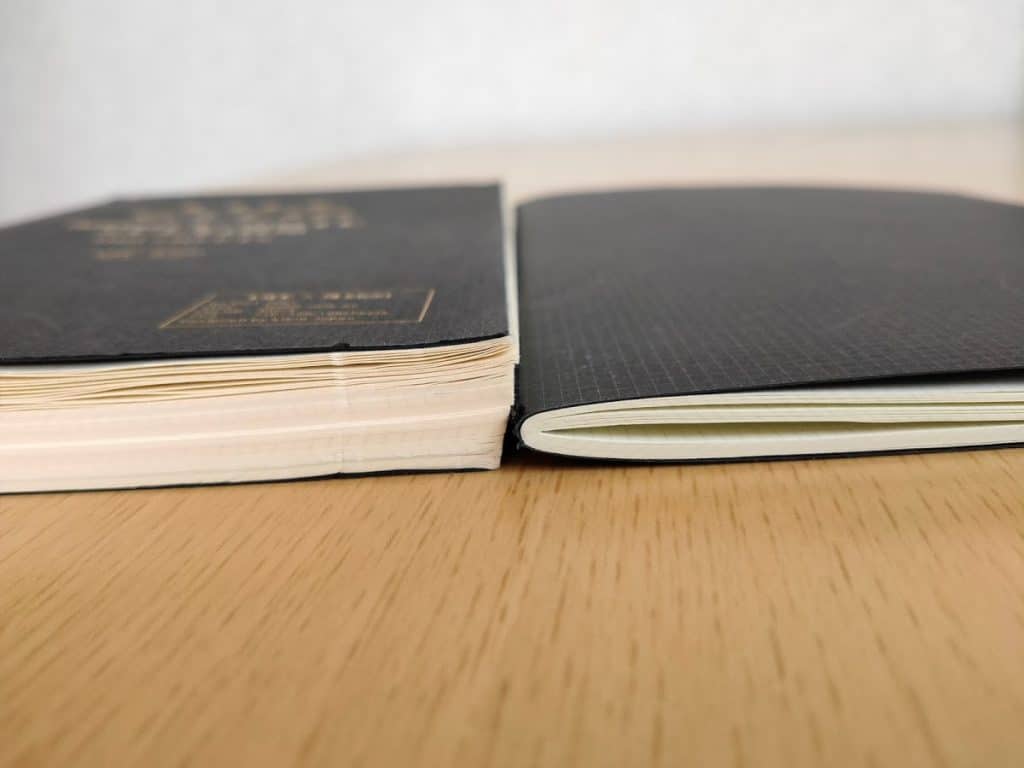thickness comparison between kleid notebook and life noble notebook