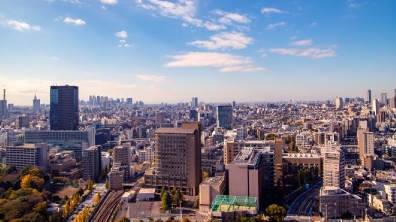 A view of Tokyo from the sky